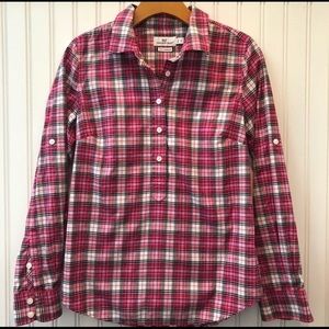 Vineyard Vines Cotton/Cashmere Popover Plaid Button Front Shirt